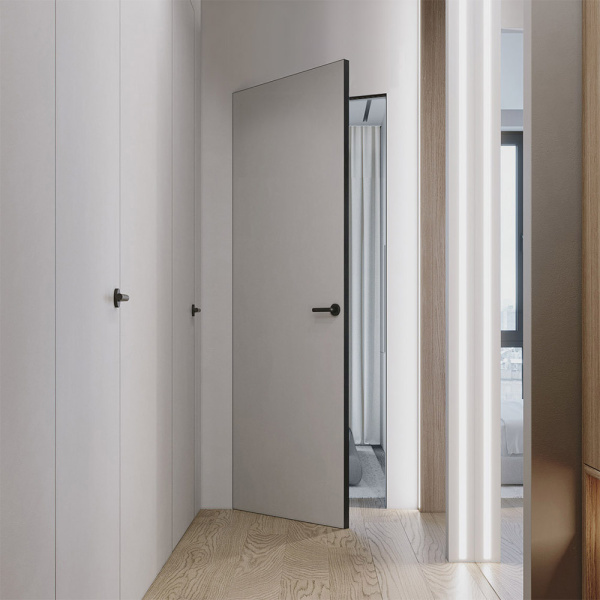 Двери скрытого монтажа под покраску SecretDoors Light Black наружного открывания