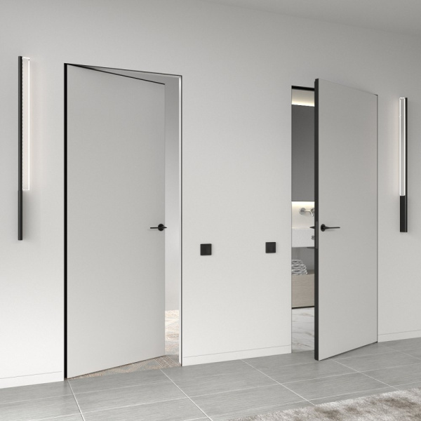 Двери скрытого монтажа Invisible Doors черные под покраску